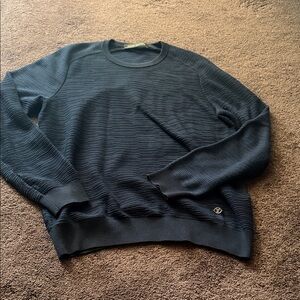 Like New Men’s Size Large Navy Ribbed Knit Louis Vuitton Crewneck Sweater